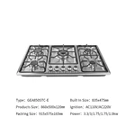 Gas Cooktops Built-in 5 Burner Gas Cooktops With Enamel Support For Kitchen Appliance