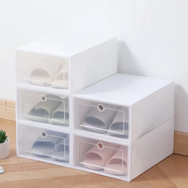 Home Decor Racks Stackable Shoe Organizer Box Cheap Price Clear Foldable Plastic Shoe Storage Box