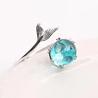 Silver Ring Gemstone Wholesale High Quality Solid Sterling 925 Silver Ring Mermaid Ring With Gemstone