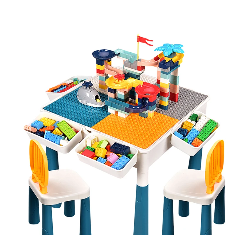 DIY Assembly Educational Learning Toys Multi Function Building Block Table, Drawing Building Block Table, Building Blocks Table