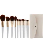13pcs White Cosmetic Makeup Brush Tool Brush Style Contour Foundation Lip Hair Professional High Quality Makeup Brush Set