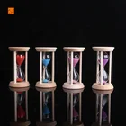 2020 New Arrival Wood Frame Sands Of Time Hourglass Multicolor With Logo For Tooth Brushing