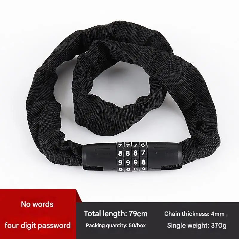 Portable Electric Vehicle & Bicycle Password Chain Lock Bold Anti-Theft Accessory for Motorcycles