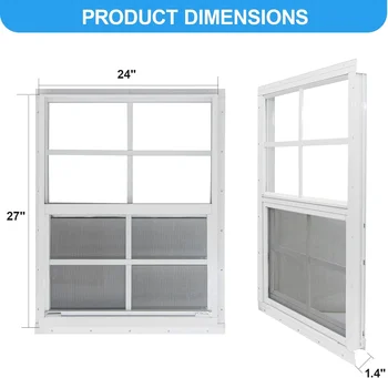 ALUFRONT Aluminum Windows  Hurricane Laminated Glass Sliding Style Tempered Glass Single Hung Window