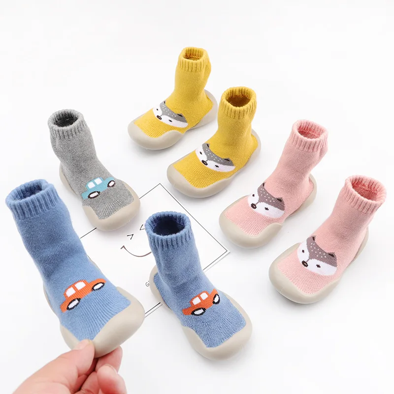 Winter new design infant anti slip socks baby winter shoes walking socks like shoes