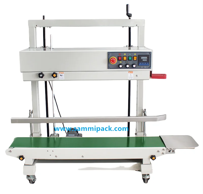 FRD-1200V Macchina elettrica semiautomatica di sigillamento termico per sigillamento continuo verticale di sacchetti di plastica per bevande sacchetti legno 0