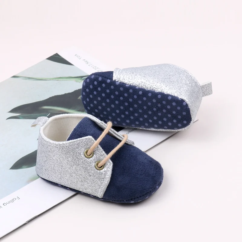 Fashional Bling Glitter PU Baby Dress Shoes for Boys Spring Season Sprint Autumn Lightweight Breathable Anti-Slip Design supplier