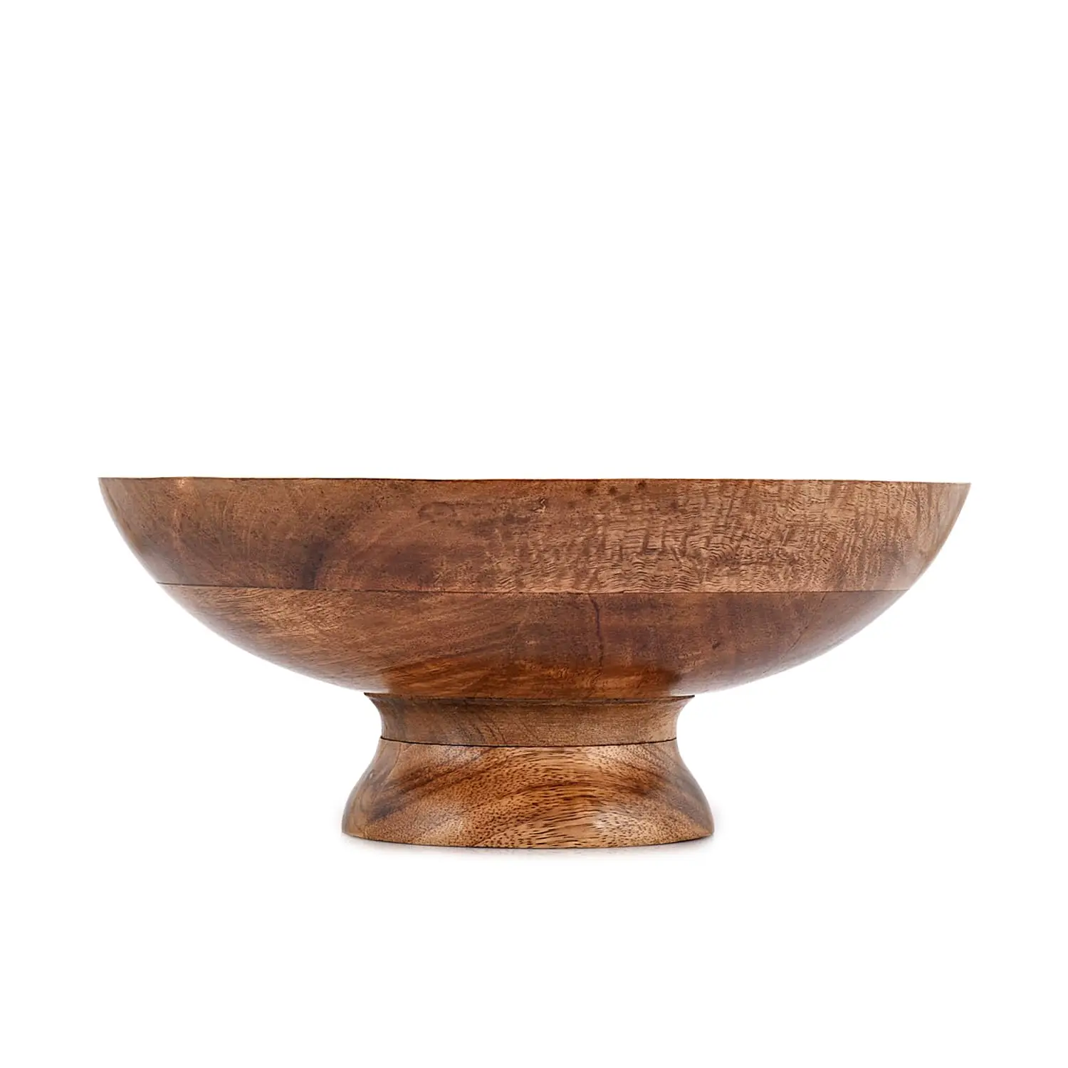 product custom acacia wooden bowl handcrafted pedestal fruit bowl decorative serving bowl for kitchen counter salad bowl-4