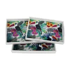 Tray Bird Wooden Tray High End Fashion Classic Modern Style Wooden Tray Flower And Bird Pattern Decoration Wooden Tea Tray