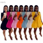 Clothes AOMEI Hot Sale Solid Color Women Clothes Fashion Dresses Women Flounces Summer Dress Women Clothing