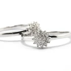 Bezel Set Diamond Ring 18K Gold Bezel Set Snow Shape Lab Grown Diamond Half Eternity Ring
