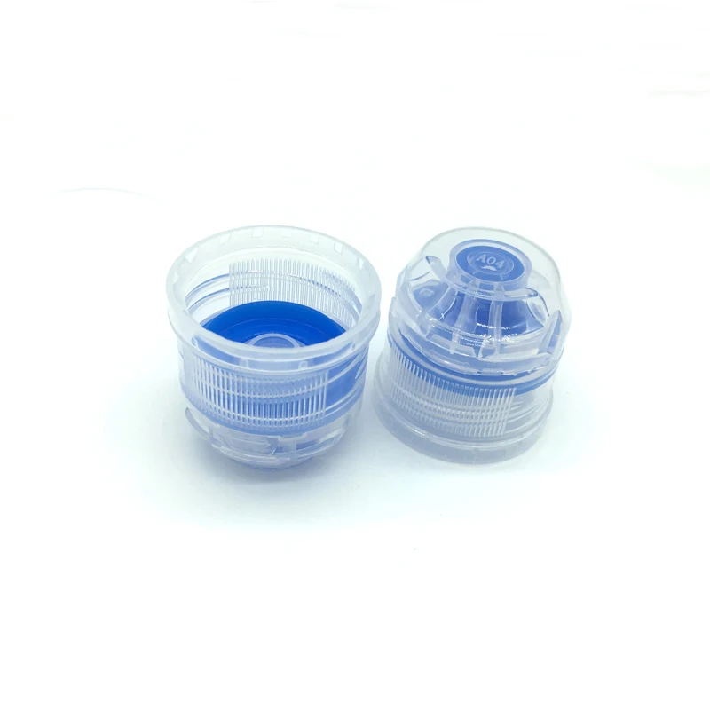 product 28mm screw on plastic pp blue flip top cap with silicone value for drink bottles-32