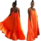Summer Sexy Fat Woman Loose Leisure Ladys Sling Dress