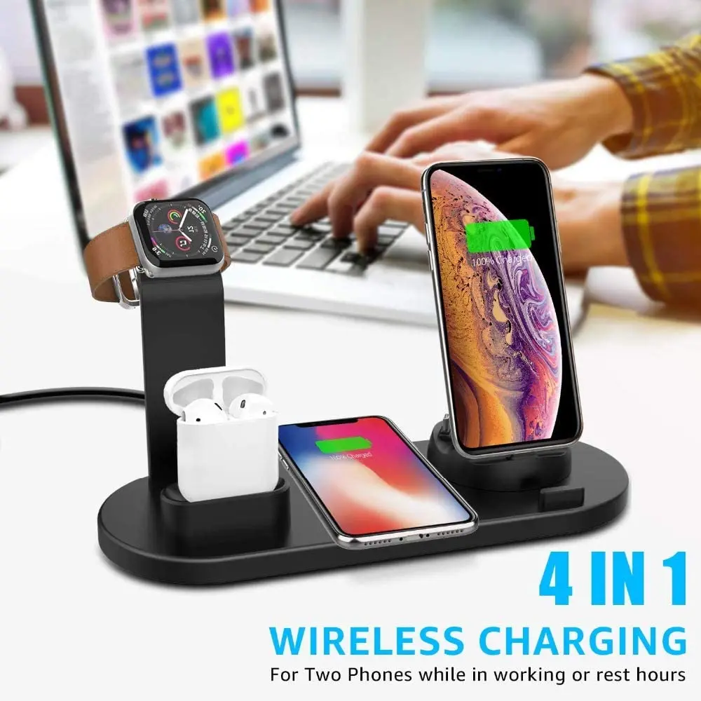 Hot Selling Products 10W 5 In 1 Foldable Desk Phone Fast Charging Wireless Charger For iPhone Samsung