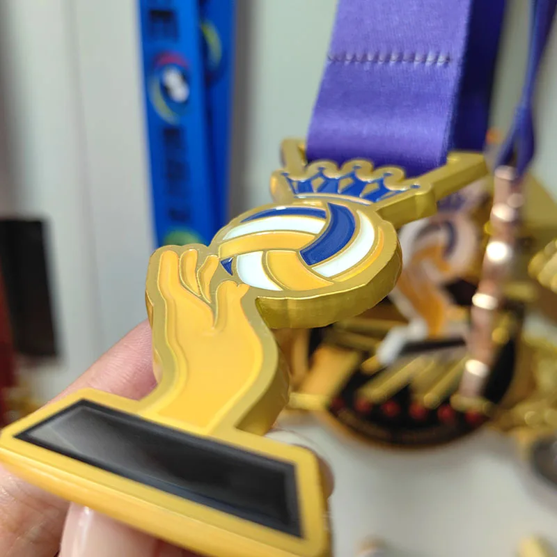 High Quality Custom 3D Volleyball Sports Metal Medals Personalized Commemorative Award Medal Zinc Alloy details