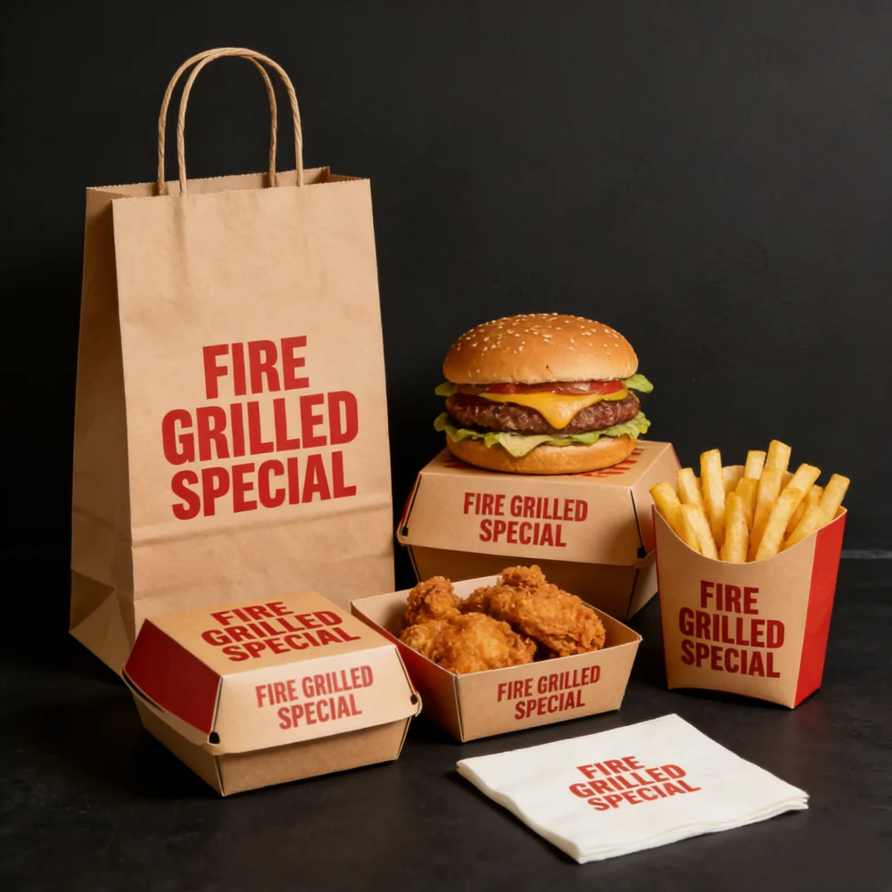 Custom Printed Take Away Fast Food Box Fried Chicken Burger Paper Box Food Container