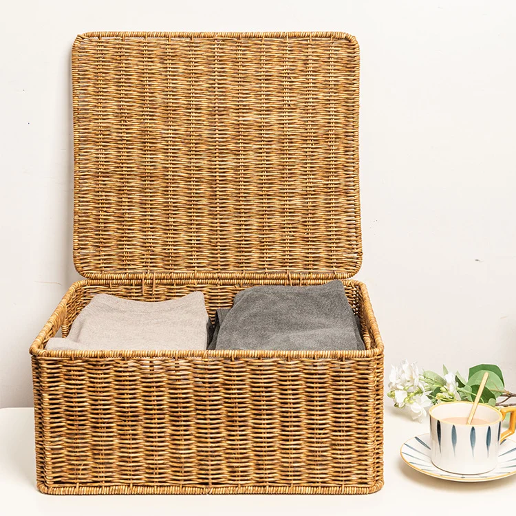 HUAYI Water Hyacinth Storage Basket Hand-Woven  Baskets wicker laundry baskets