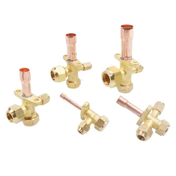Air Conditioner Service Split Valve Brass AC Shut-Off Valve Refrigeration Parts High Quality For AC Tools Straight Tube
