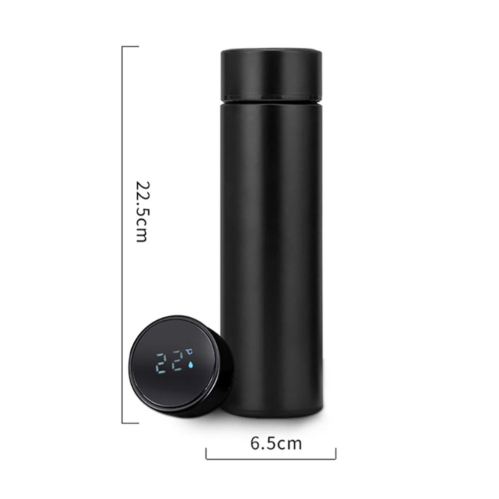 Recycle 500ml 16oz  Vacuum Insulated Stainless Steel Smart Water Bottle Screen Display with Temperature Measurement Reminder