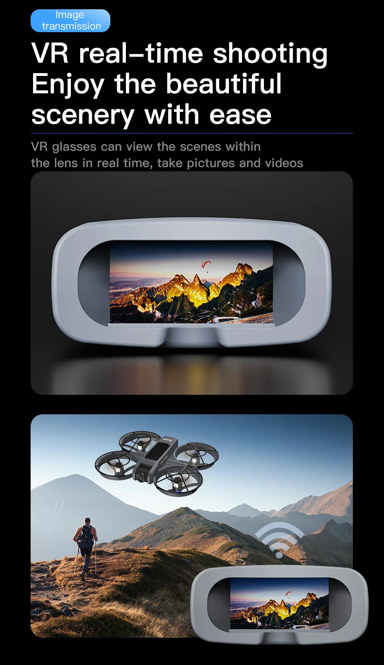 2025 New X226 Drone with VR Glasses 4k Hd Dual Camera Fpv 15 Minutes Flying Battery Long Range Rc Quadcopter Drone
