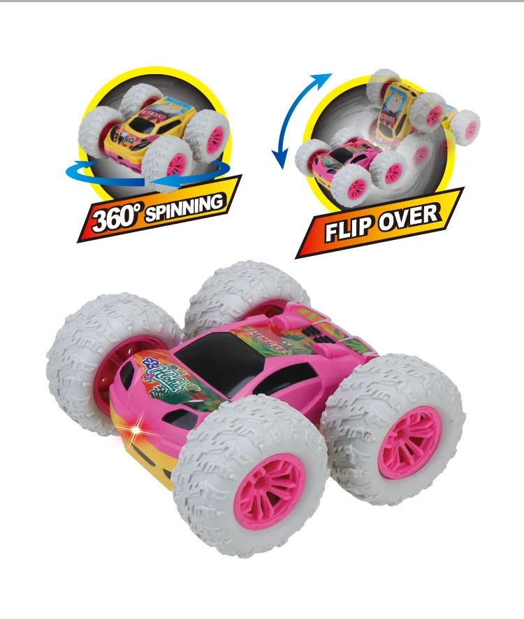 fast gearz 24ghz rc stunt car for kids 360 flips double sided driving remote control toy with expert stunt moves-3