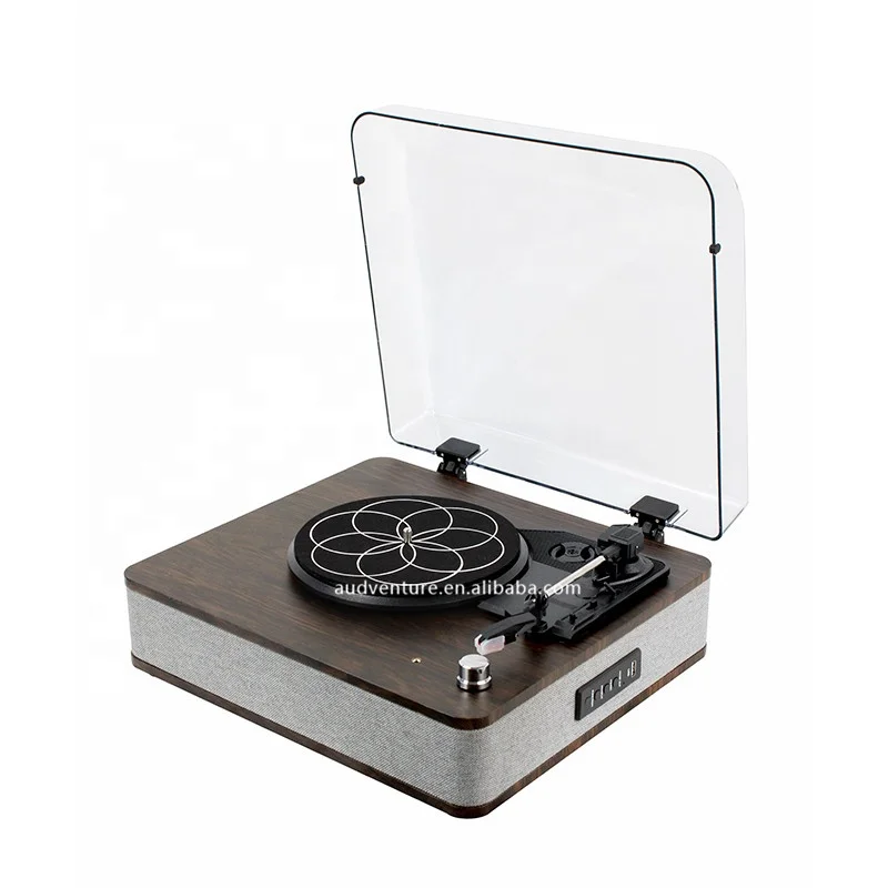 Wooden Gramophone Record Player Usb Aux 