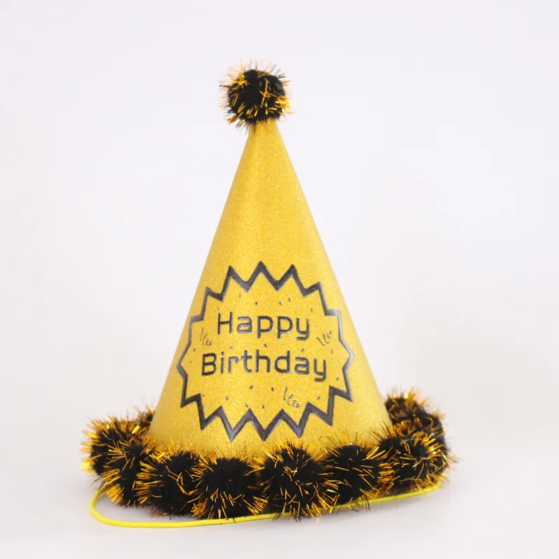 Customized Cone Party Kids Hat with Pom Pom Mini Hats for Games Accessories Circus Costume Birthday Party Hats