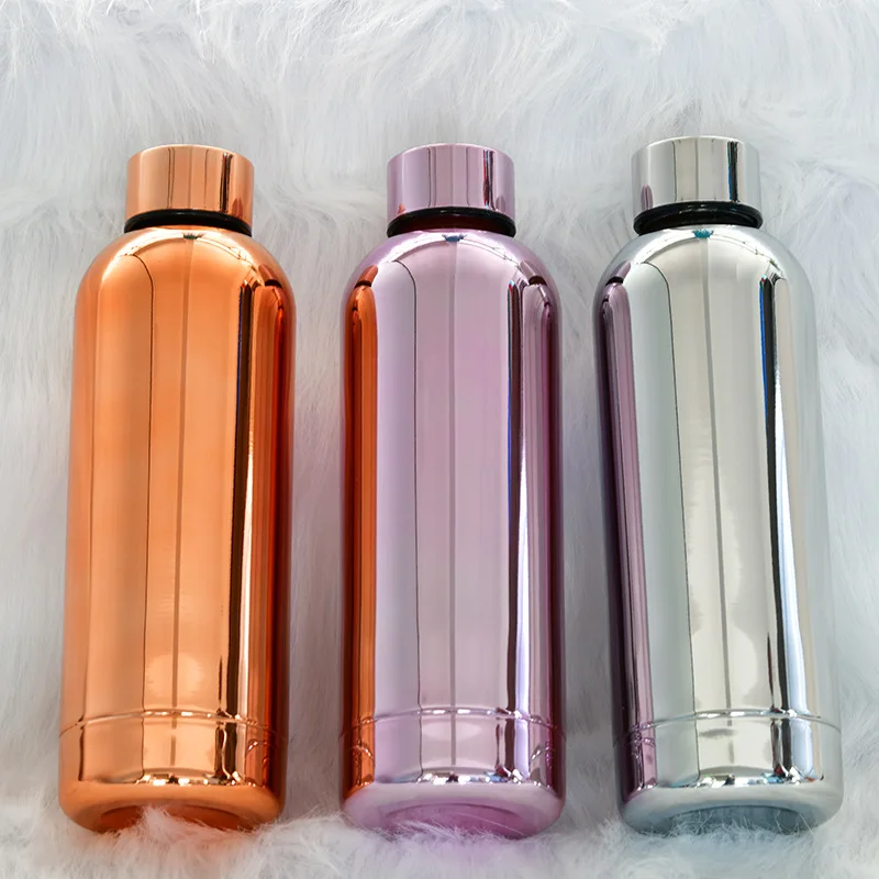 Hot selling 304 stainless steel double walled insulated rainbow ombre color thermos flask outdoor sports water bottle