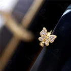Jewelry Piercing Gemnel Fashion Jewelry Pave White Zircon Butterfly Tiny Cartilage Piercing Huggie Earrings