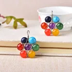Stone Pendant Agate Natural Stone Pendant Mineral Jewelry Colorful Amethyst Agate Chakra For Ladies Gift
