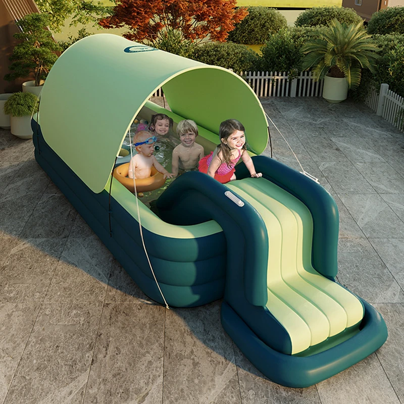 Sunshade Inflatable Water Slide Pool 