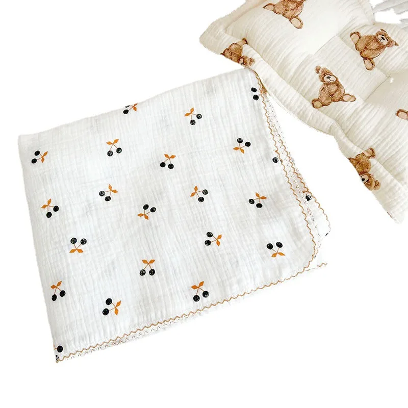 2-layers Cotton Baby Summer Thin Quilt Blanket Infant Kids Swaddle Wrap Blanket Sleeping Warm Quilt Bed Cover Baby Blanket