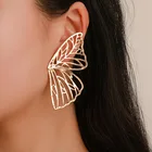 Butterfly Earrings Fashion Alloy Hollow Butterfly Stud Earrings Personality Mental Wings Earrings For Women