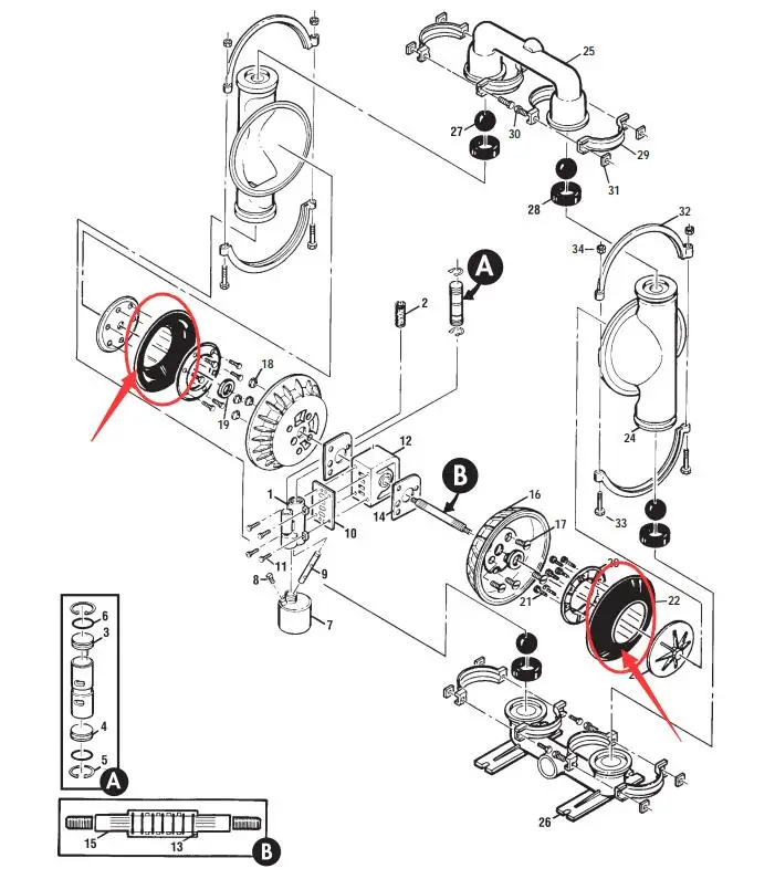 Ռետինե դիաֆրագմ 15-1010-51 08-1010-51 04-1010-51 02-1010-51 Wilden Air Operated Double Diaphragm Pump Neoprene Diaphragm Pump համար