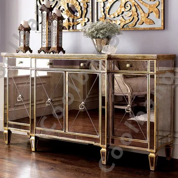 Coolbang CBM032 antique mirrored buffet table with drawers