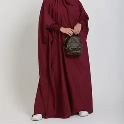 Wholesale Solid Color Long Sleeve Casual Dress Muslim women Dubai Turkey Big Swing Robe Dresses