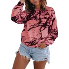 Ladies T-shirt Autumn Women's Loose Blouse Ladies Long Sleeve T-shirt Tie-dye Printing Round Neck Tops