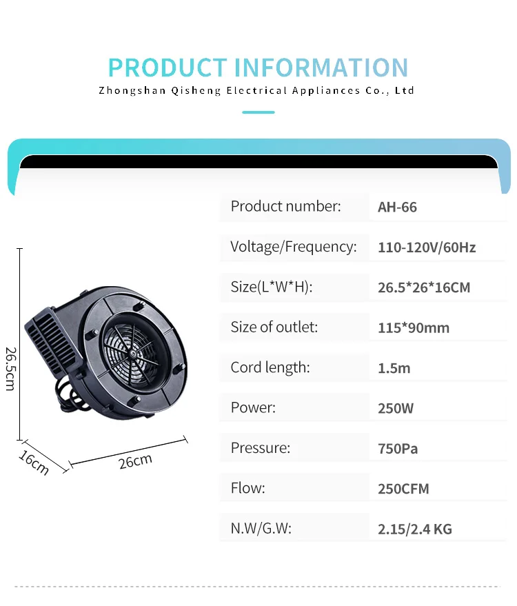 Inside Air Blower, 200W, 250W - detail 10