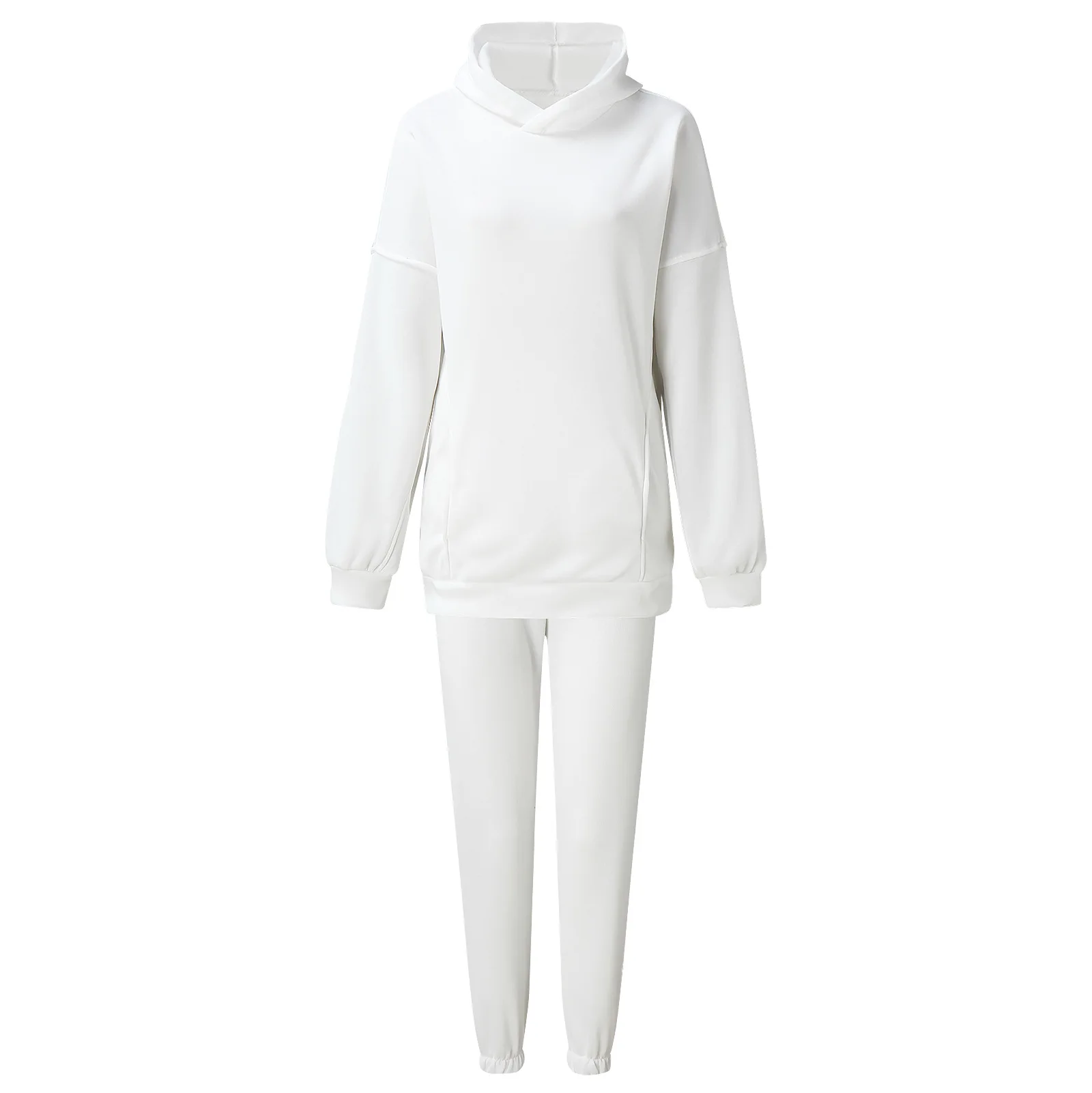 Ying Tang Custom Autumn Winter Loose Casual Plain Hoodie For Women Long Sleeve Sweatshirt  Sweatshirt Set OEM/ODM