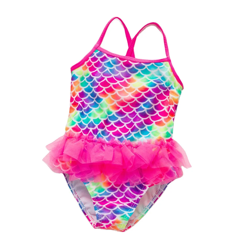 Wholesale Baby Clothes Cute Girl Mermaid One-Piece Swimsuit Sweet Baby Swimsuit
