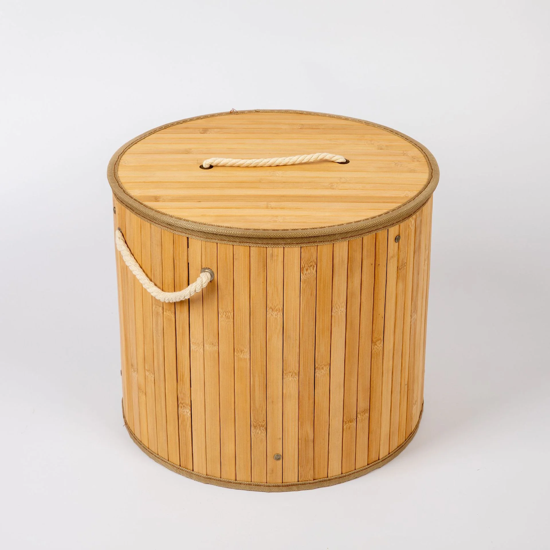 HUAYI  Hand-woven bamboo laundry baskets large capacity foldable storage basket with lid