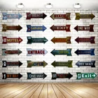 Vintage Decorative Metal Sign Wholesale Embossed Retro Vintage Decorative Bar Tin Metal Arrow Sign