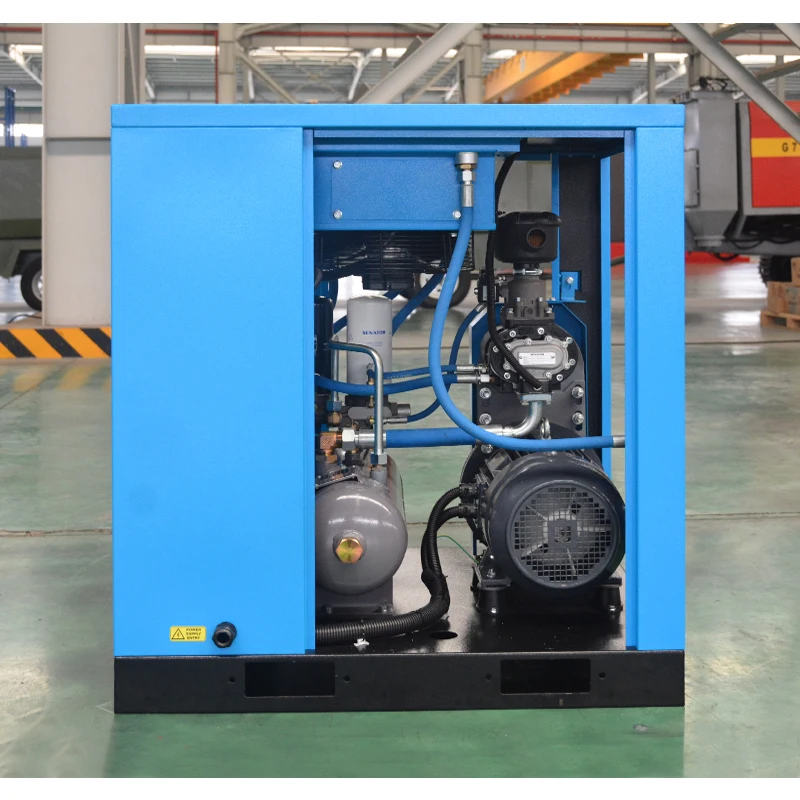 Professional heavy duty energy saving rotary screw air compressor with tank