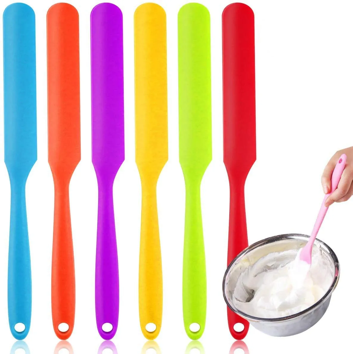 Silicone Spatula Heat-resistant Non-stick Spatula Rubber Butter Cake Spatulas Easy-to-clean for Cooking Baking