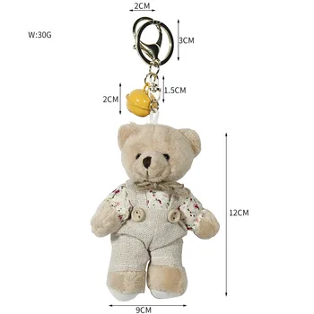 Cartoon keychain plush Makoi Bear doll backpack pendant Creative bear bag hanging adorn cute doll