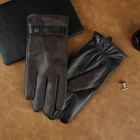 Winter Fashion Wholesale Genuine Mens Driving Leather Gloves Winter Black Brown