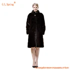 Coat Spring Women Coffee Natural Faux Fur Coat Grass Love Spring