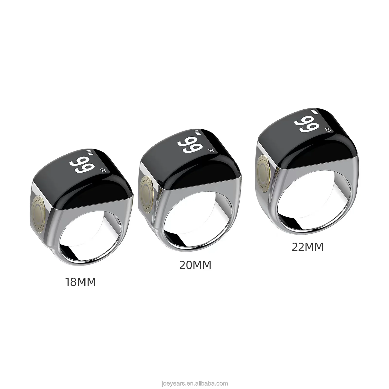 Smart Zinc Alloy Muslim Islamic Electronic Zikir Counter Digital Azan Alarm Clock Tasbeeh Tasbih Zikr Ring RechargeablePray Ring