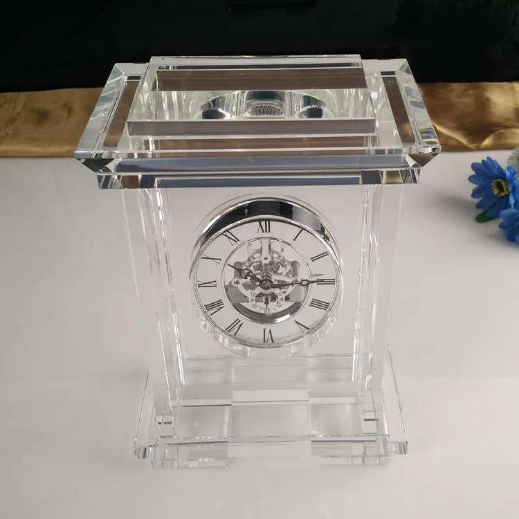 product custom design large crystal desk clock for home decoration-32