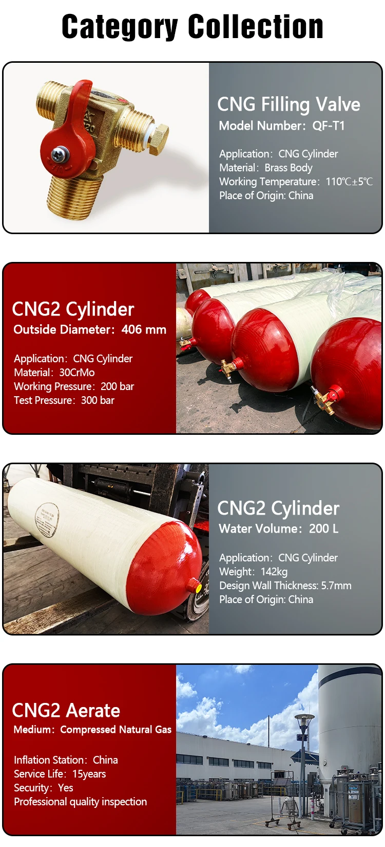 Iso Cng Cylinder Type Composite Cng Gas Cylinder Cng Gas